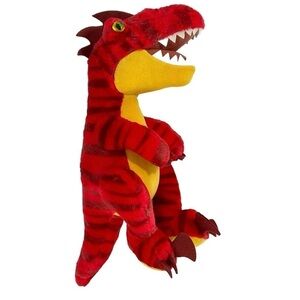 Build-A-Bear Red Raptor Dino Plush Toy with soft red plates & claws 17” BAB